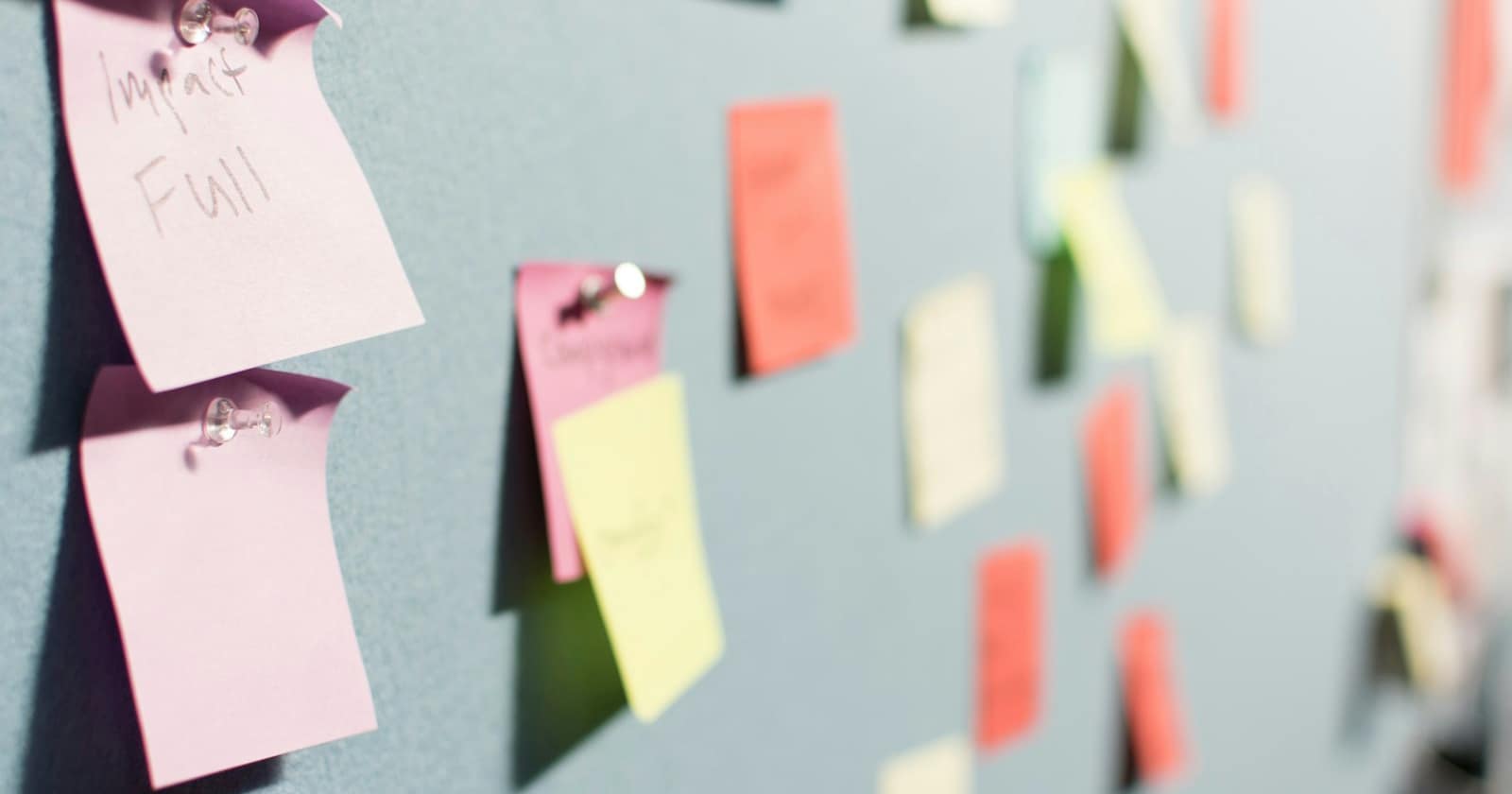 Sticky notes arranged in columns on a planning wall