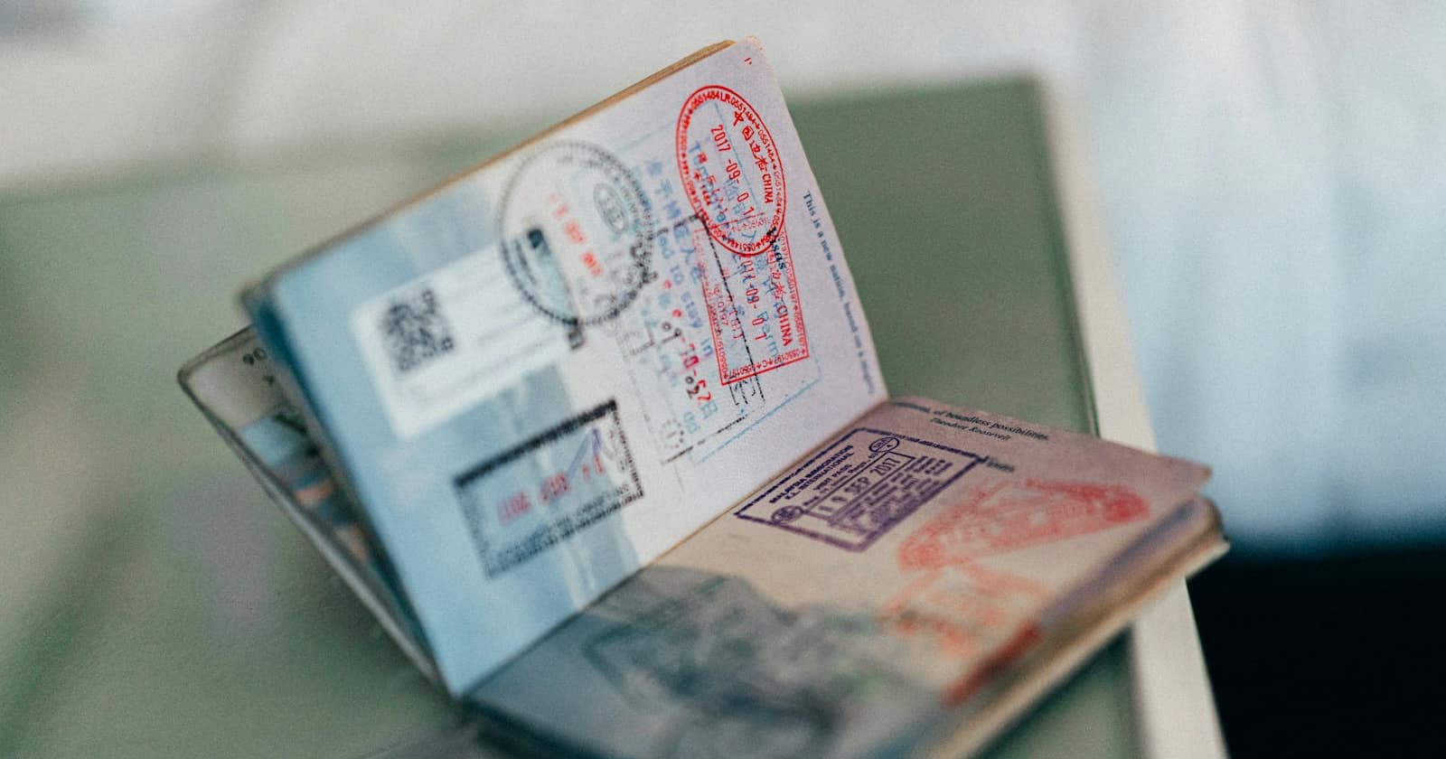 Official documents with a stamp on a desk